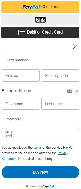 PayPal checkout view CreditCard
